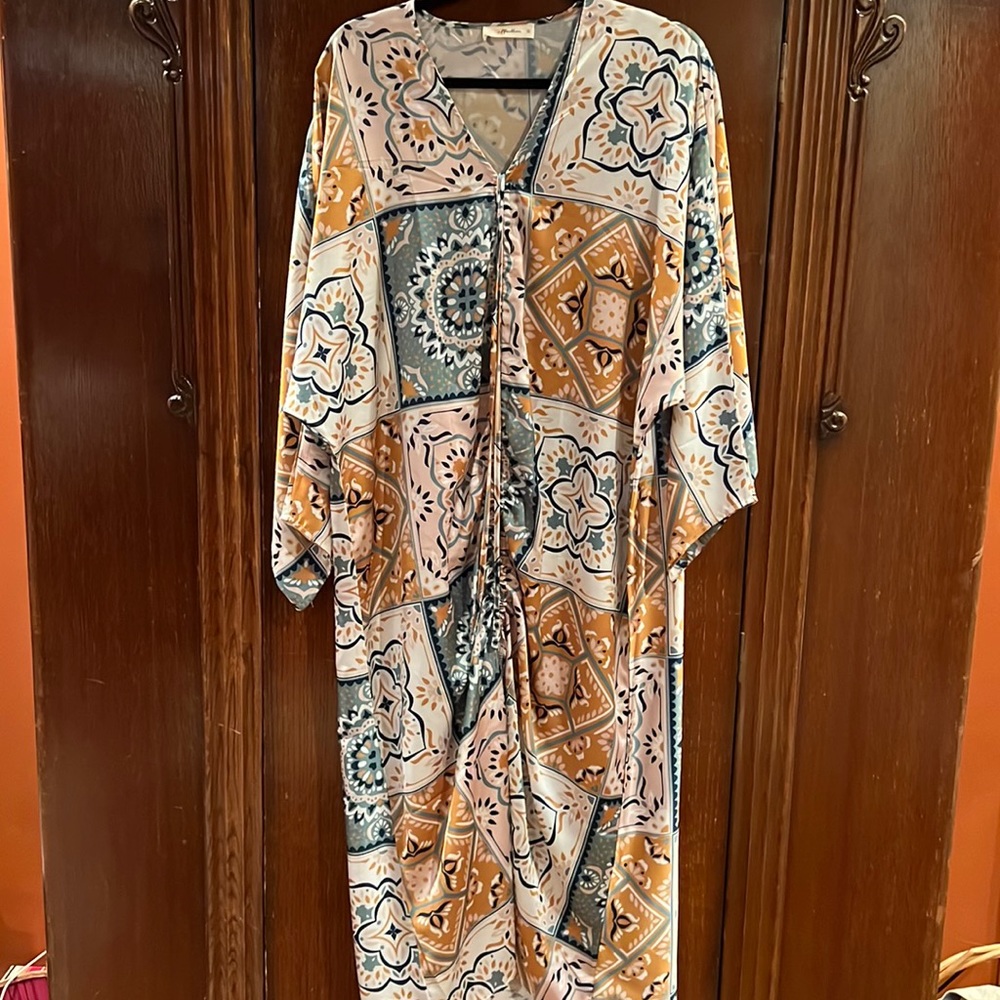 Affection kimono style silk dress